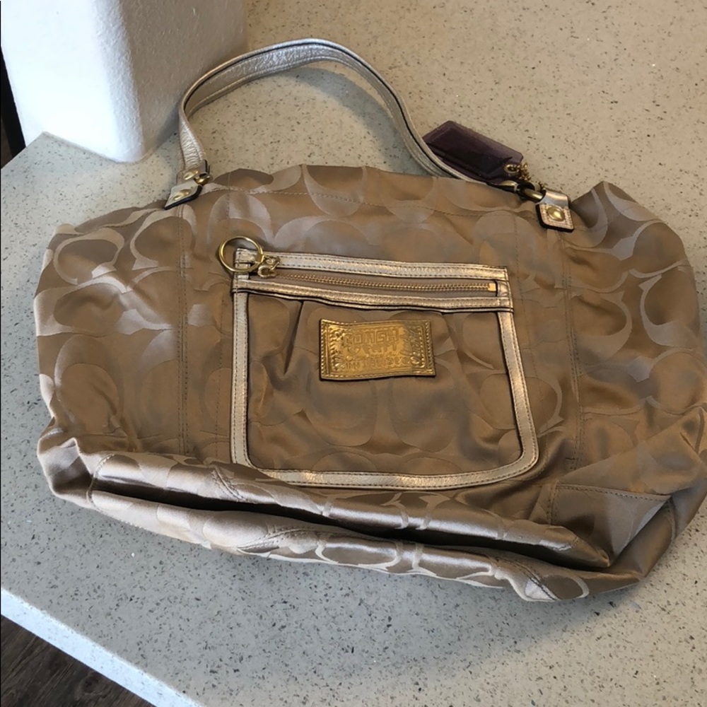 Gold Coach Over the Shoulder Bag